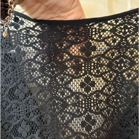 Free People Sheer Blouse with Crochet and beaded details size Large - Picture 15 of 17